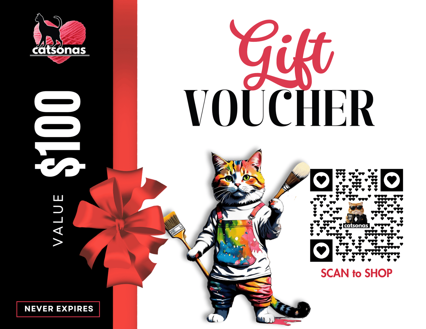 Catsonas.com Gift Card $100.00 Gift Card | Picatso's $100