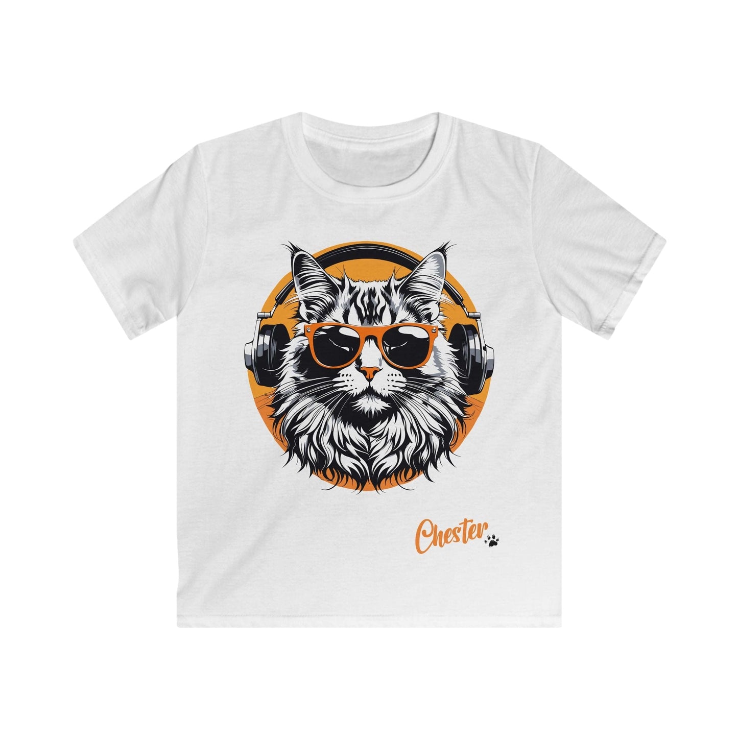 Printify Kids clothes Chester COOL Cat Bunny Tee - Fun and Stylish Softstyle T-Shirt for Kids
