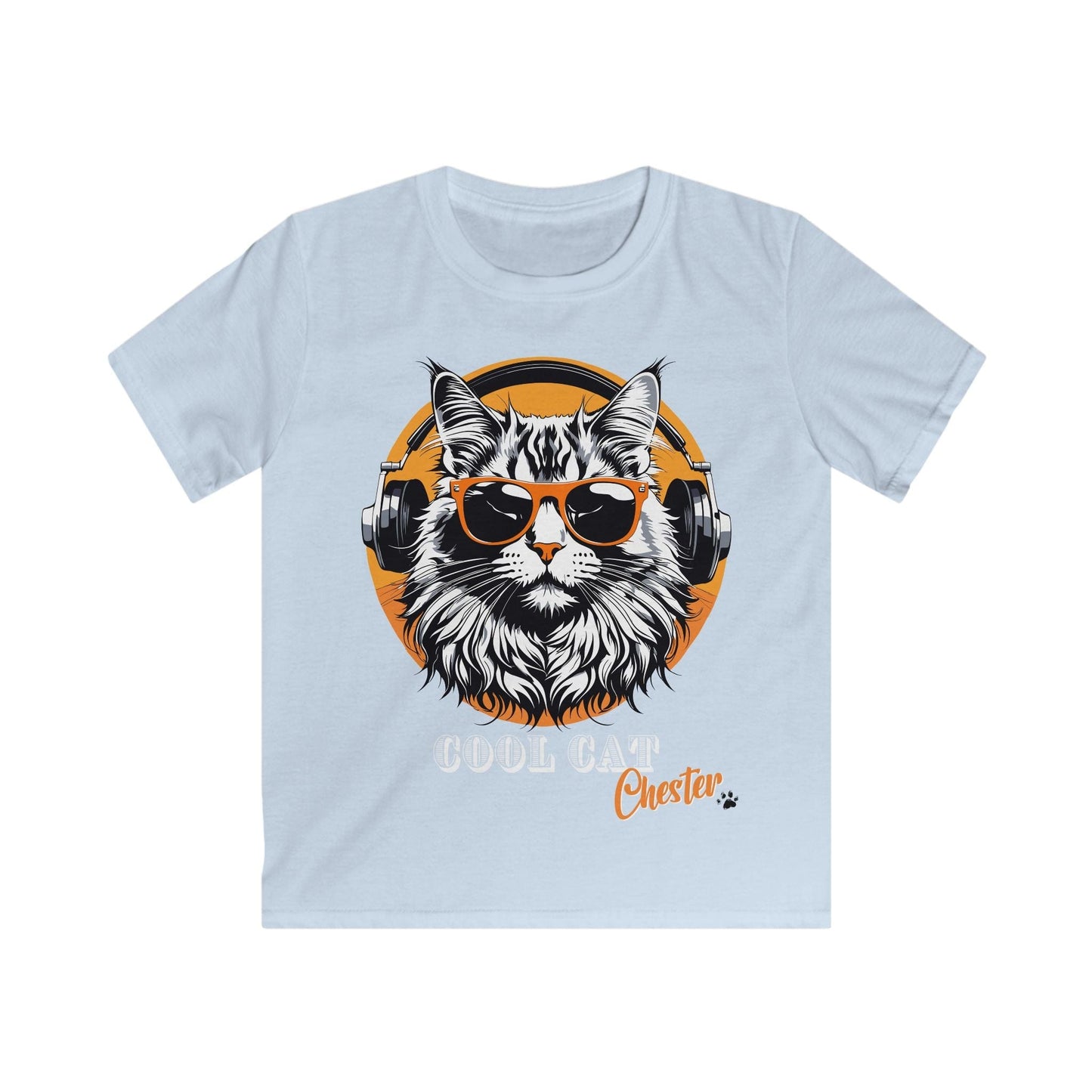 Printify Kids clothes Light Blue / S Chester COOL Cat Bunny Tee - Fun and Stylish Softstyle T-Shirt for Kids