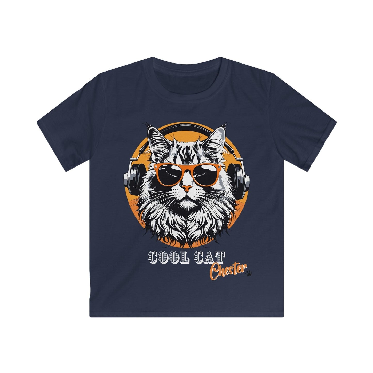 Printify Kids clothes Navy / S Chester COOL Cat Bunny Tee - Fun and Stylish Softstyle T-Shirt for Kids