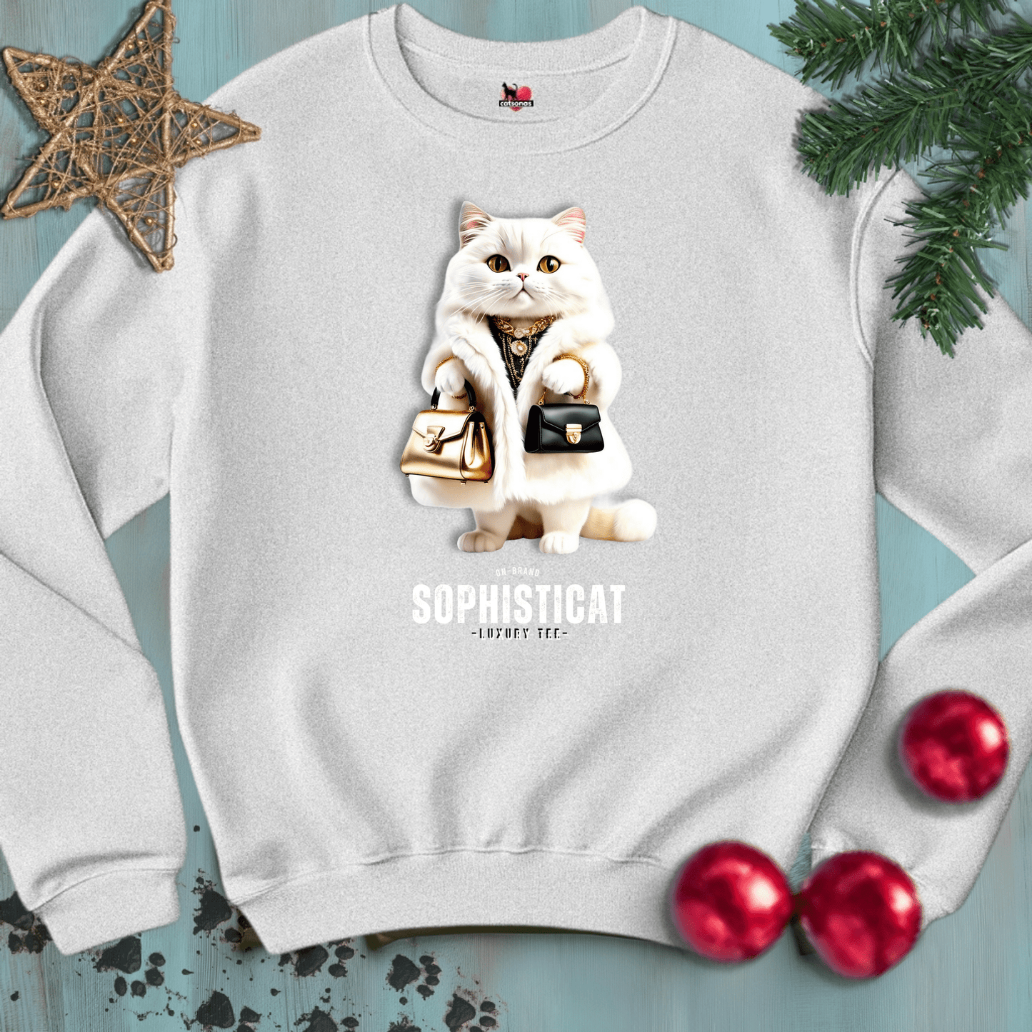 Printify Sweatshirt S / Ash SOPHISTICAT-BLACK-2-CATSONAS-FASHION-LUXURY_8a5051ab-b5e0-4c0d-821a-78b1952d2354