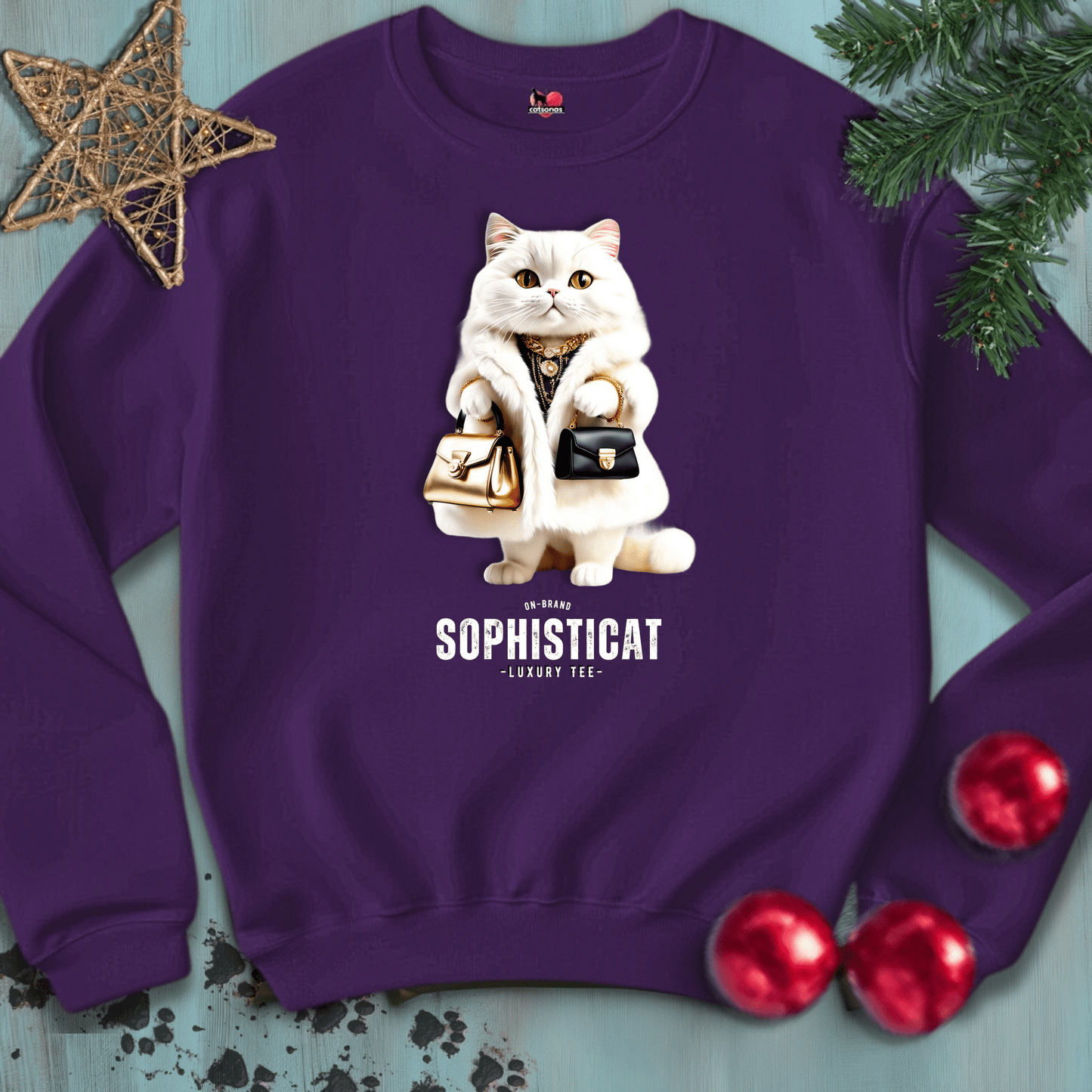 Printify Sweatshirt S / Purple SOPHISTICAT-BLACK-2-CATSONAS-FASHION-LUXURY_8a5051ab-b5e0-4c0d-821a-78b1952d2354