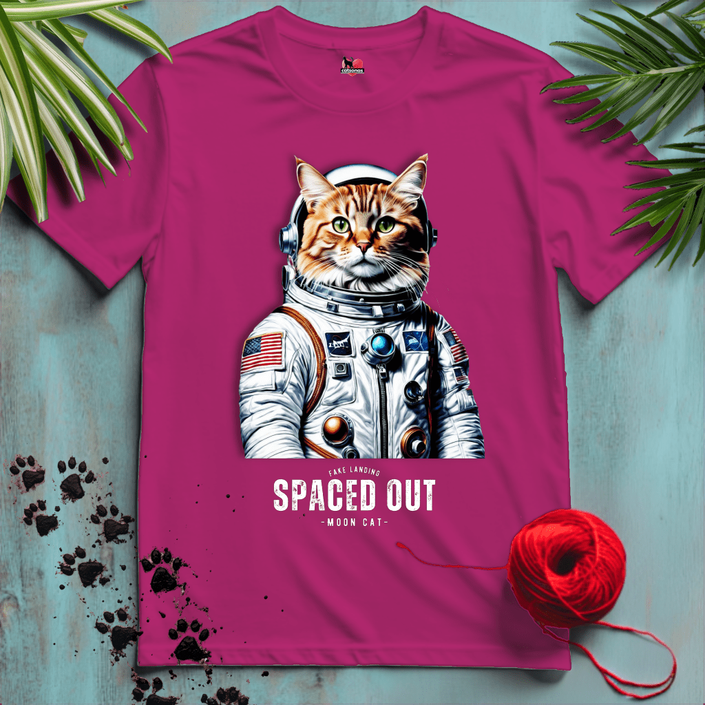 Printify T-Shirt Antique Heliconia / S ASTRO-CAT 🚀 SPACED-OUT | Funny Cats Collection