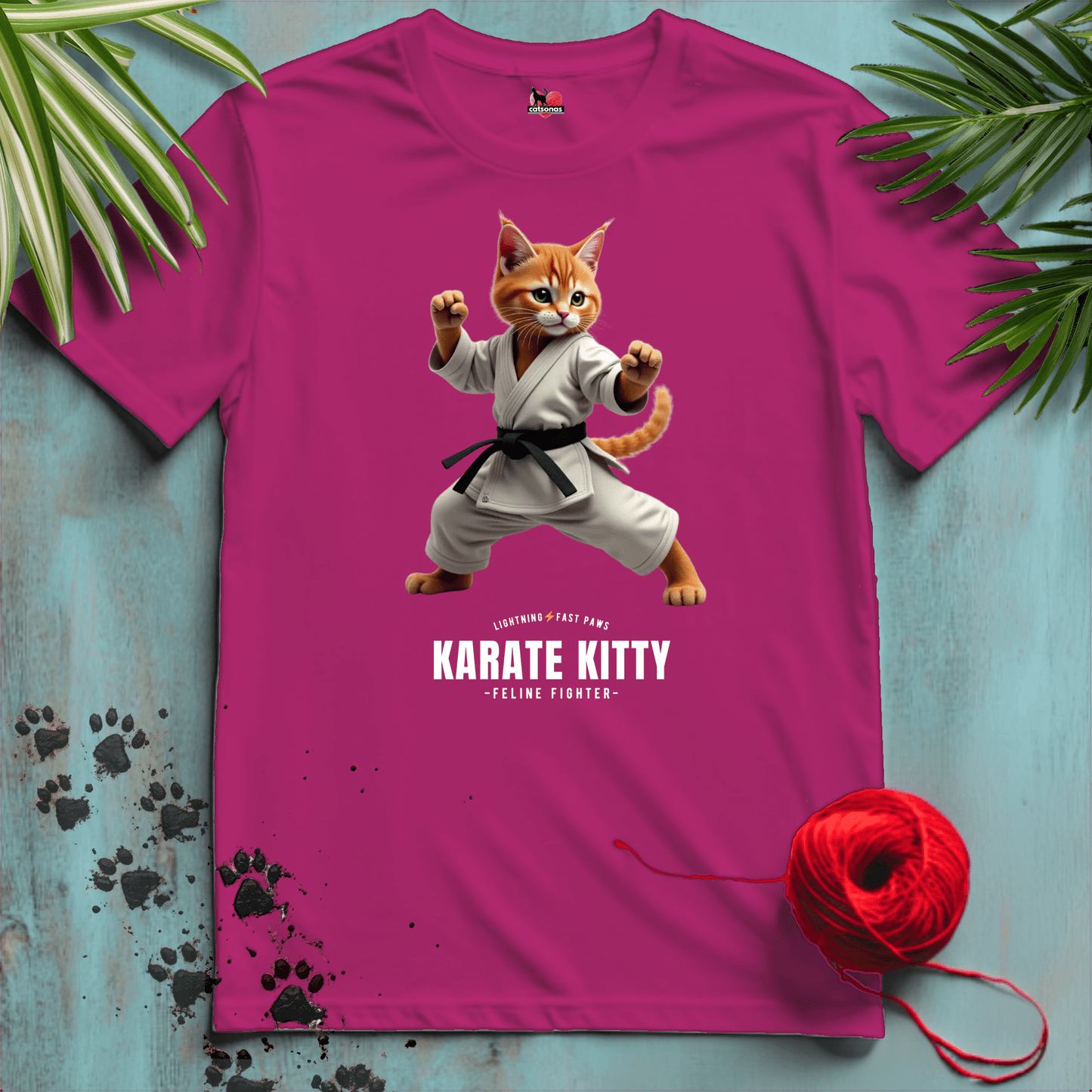 Printify T-Shirt Antique Heliconia / S KARATE🥋KITTY T-shirt