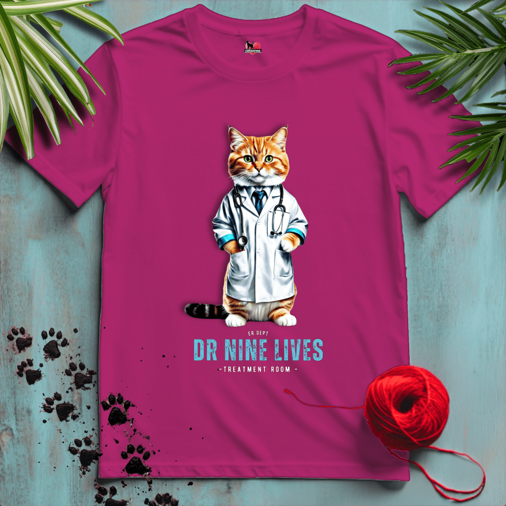 Printify T-Shirt Antique Heliconia / XL DR-NINE-LIVES 🚑 OPERATIONS | Healthcare Cats Collection