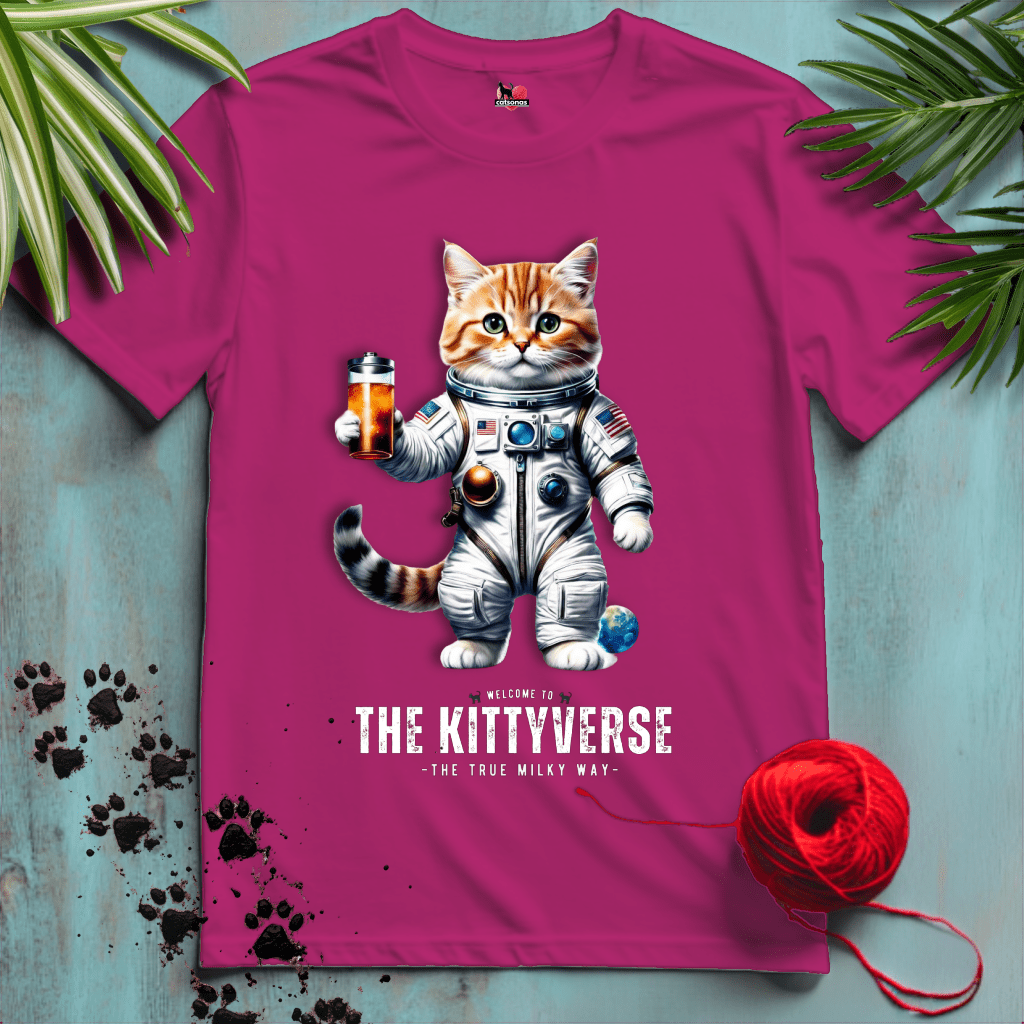 Printify T-Shirt Antique Heliconia / XL KITTY-VERSE 🚀 SPACE-CAT | Sci-Fi Cats Collection