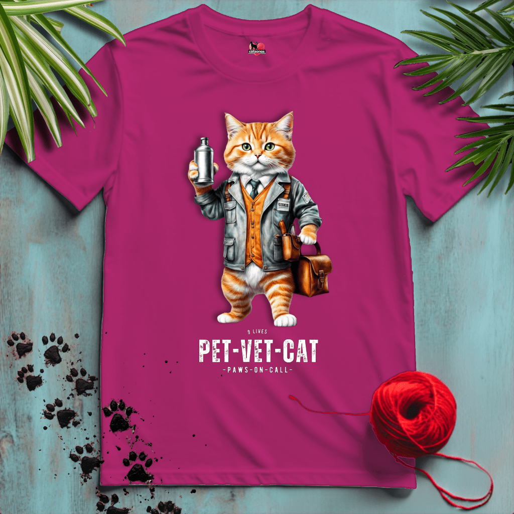 Printify T-Shirt Antique Heliconia / XL PET-VET-CAT ๐ผ ANIMAL-DOCTOR | Healthcare Cats Collection