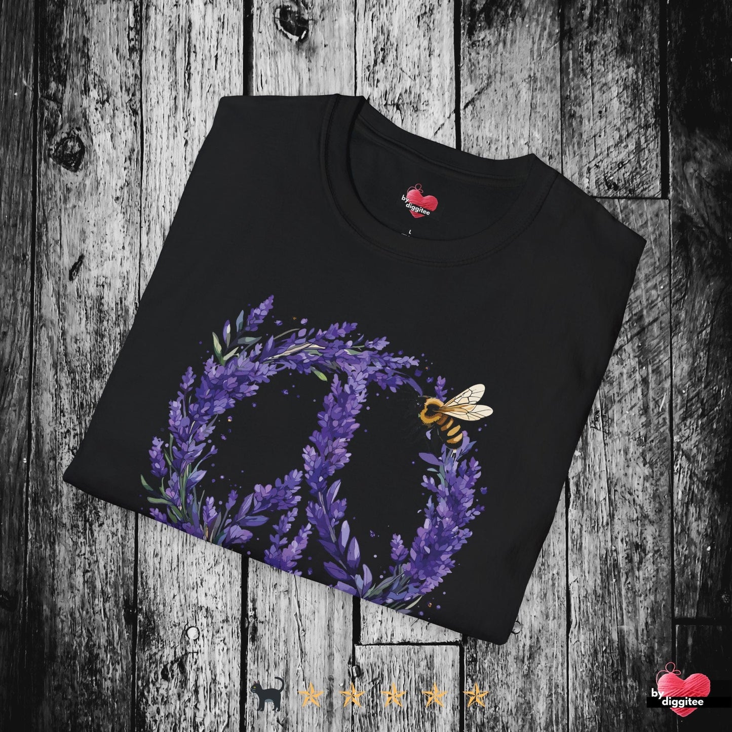 Printify T-Shirt Back-Alley FINDS 🐝 Peace Bee