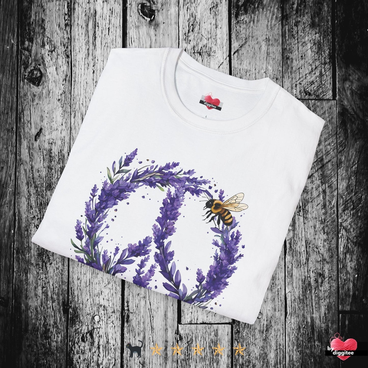 Printify T-Shirt Back-Alley FINDS 🐝 Peace Bee