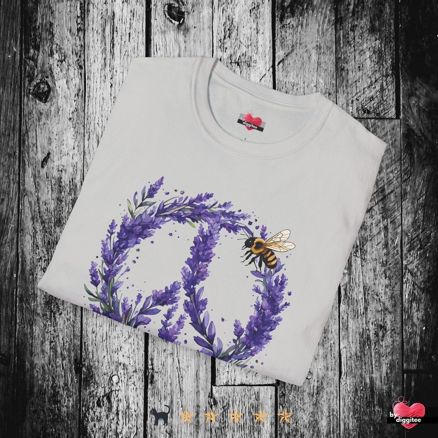 Printify T-Shirt Back-Alley FINDS 🐝 Peace Bee