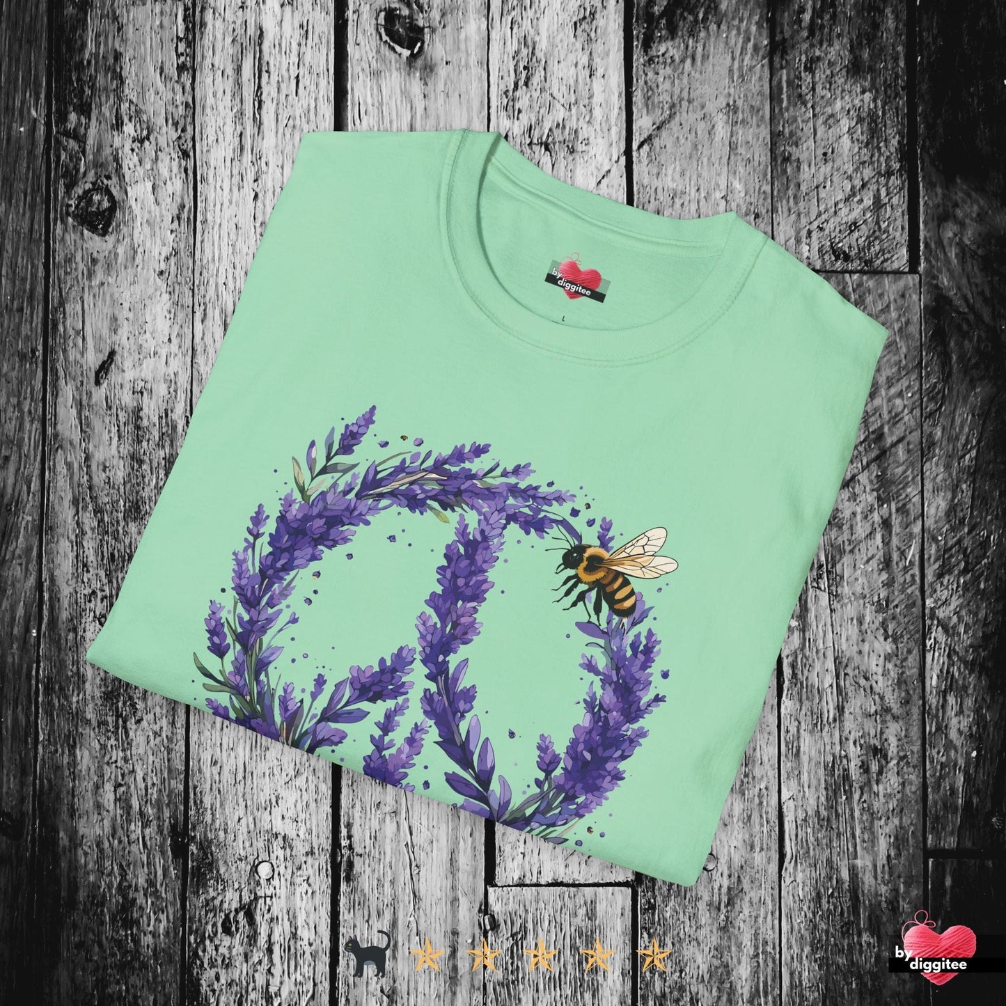 Printify T-Shirt Back-Alley FINDS 🐝 Peace Bee