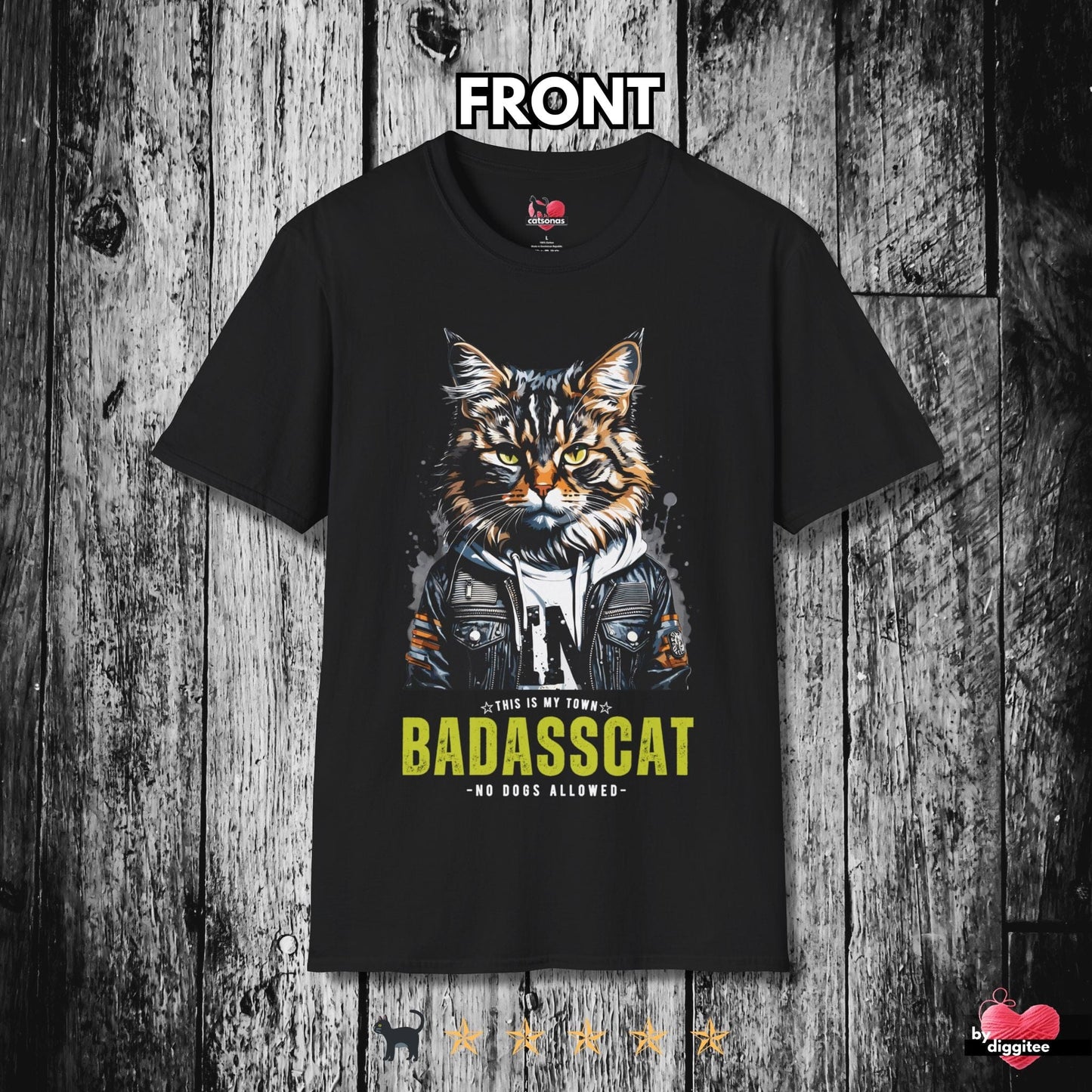 Printify T-Shirt Black / S BAD CATS 🐈⬛ BADASSCAT