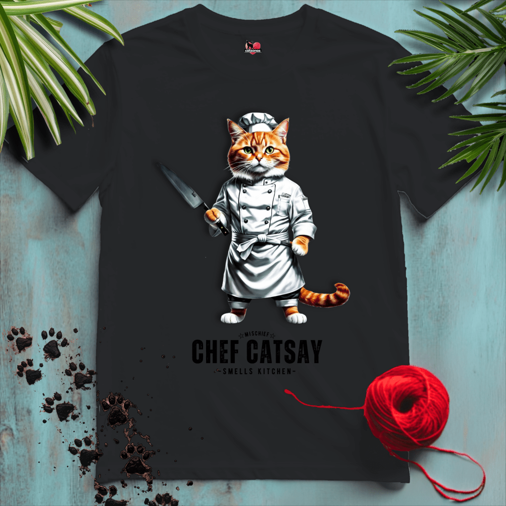 Printify T-Shirt Black / XL CHEF-CATSAY 🔪 COOKING-CAT | Lifestyle Cats Collection