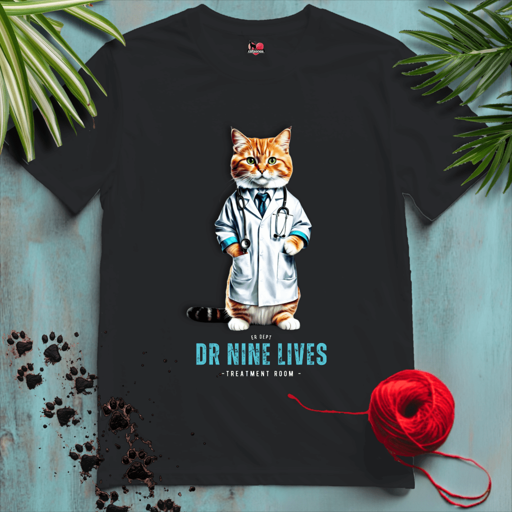Printify T-Shirt Black / XL DR-NINE-LIVES 🚑 OPERATIONS | Healthcare Cats Collection