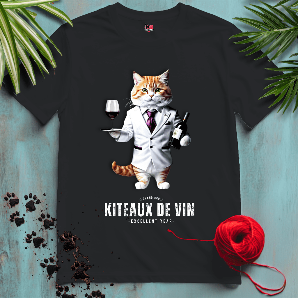 Printify T-Shirt Black / XL KITEAUX-DE-VIN 🍷 WINE FLIGHT | Lifestyle Cats Collection