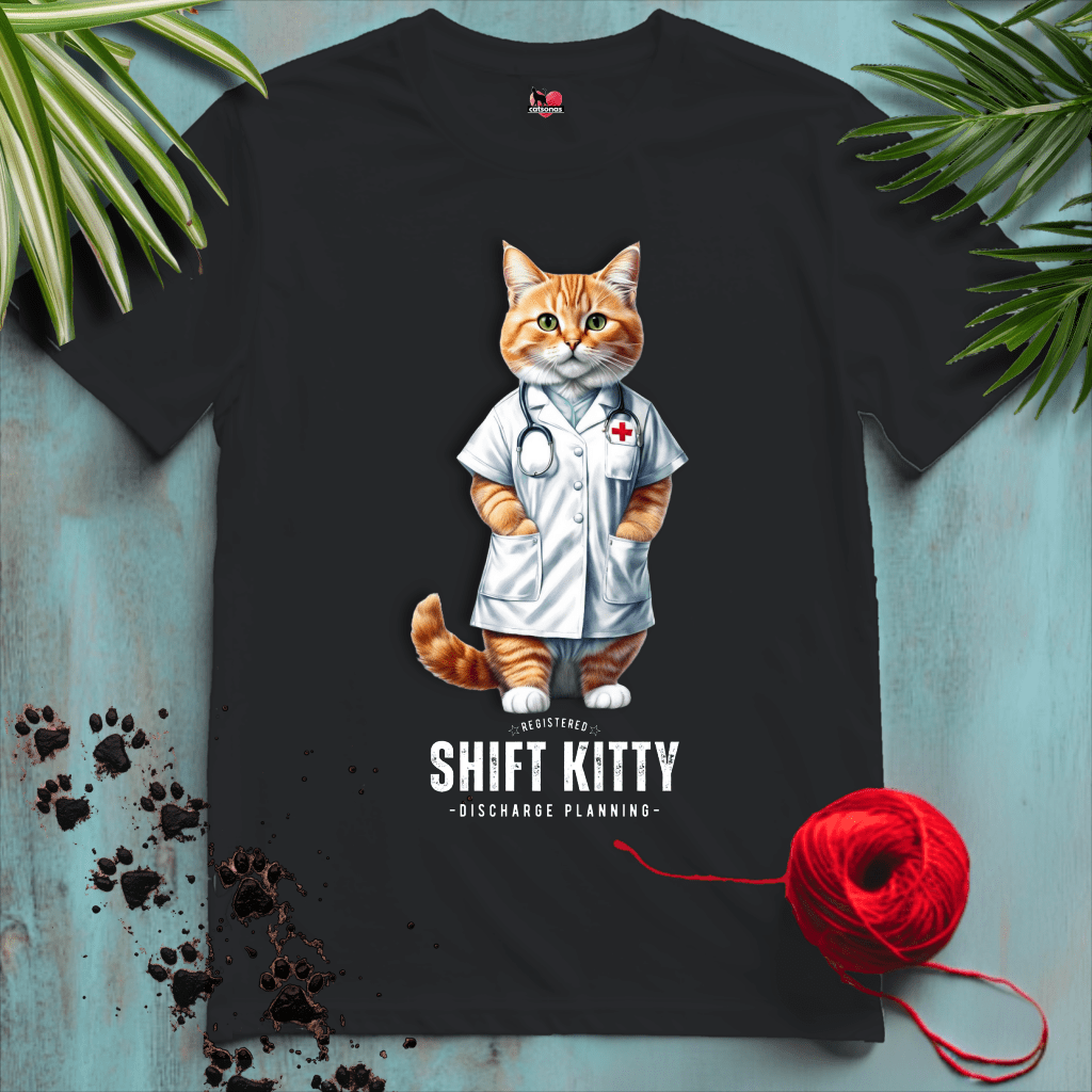 Printify T-Shirt Black / XL SHIFT-KITTY 🏥 REGISTERED NURSE | Healthcare Cats Collection