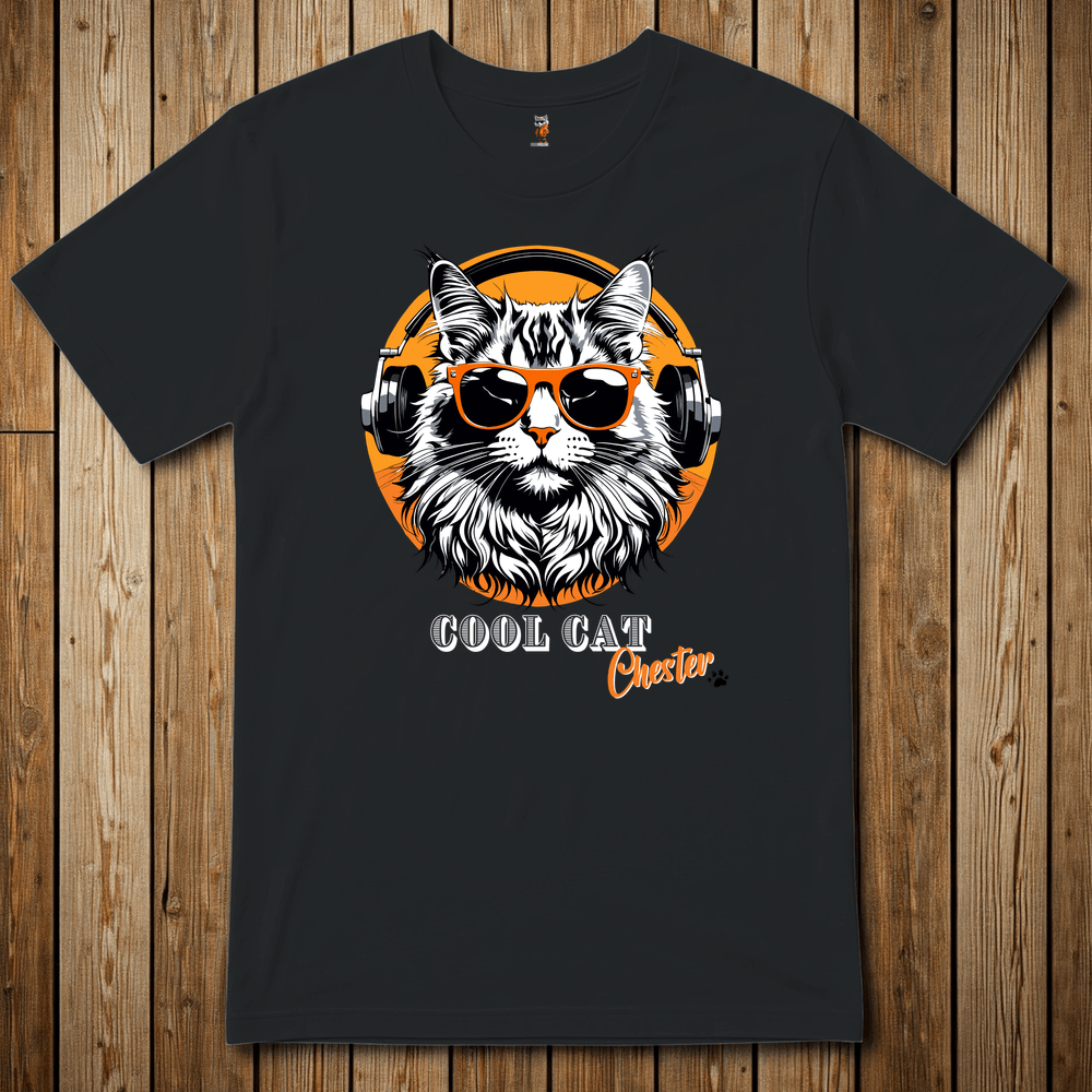 Printify T-Shirt Black / XS Chester The Cool Cat