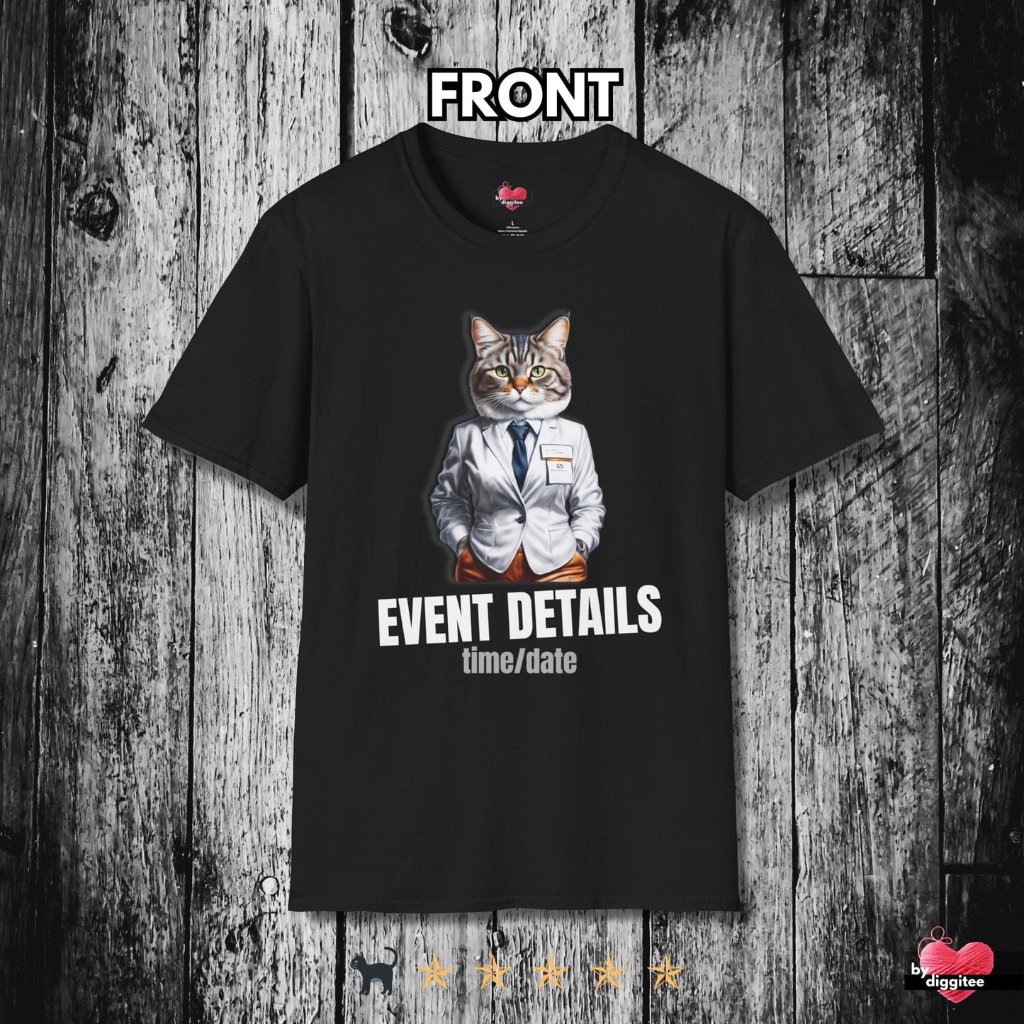 Printify T-Shirt Black / XS CUSTOM CATS ⭐️ EVENTS Merch