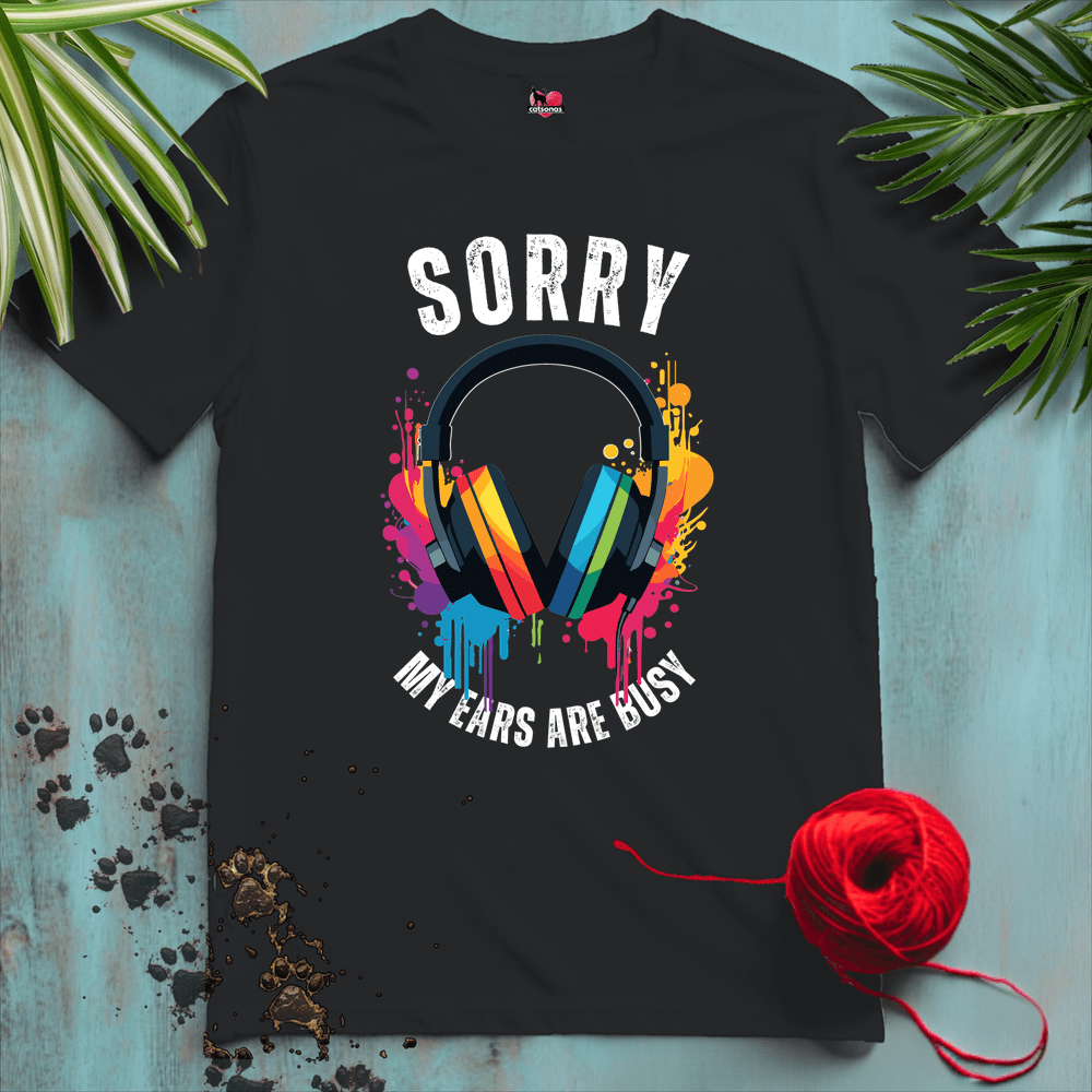 Printify T-Shirt Black / XS HEADPHONES