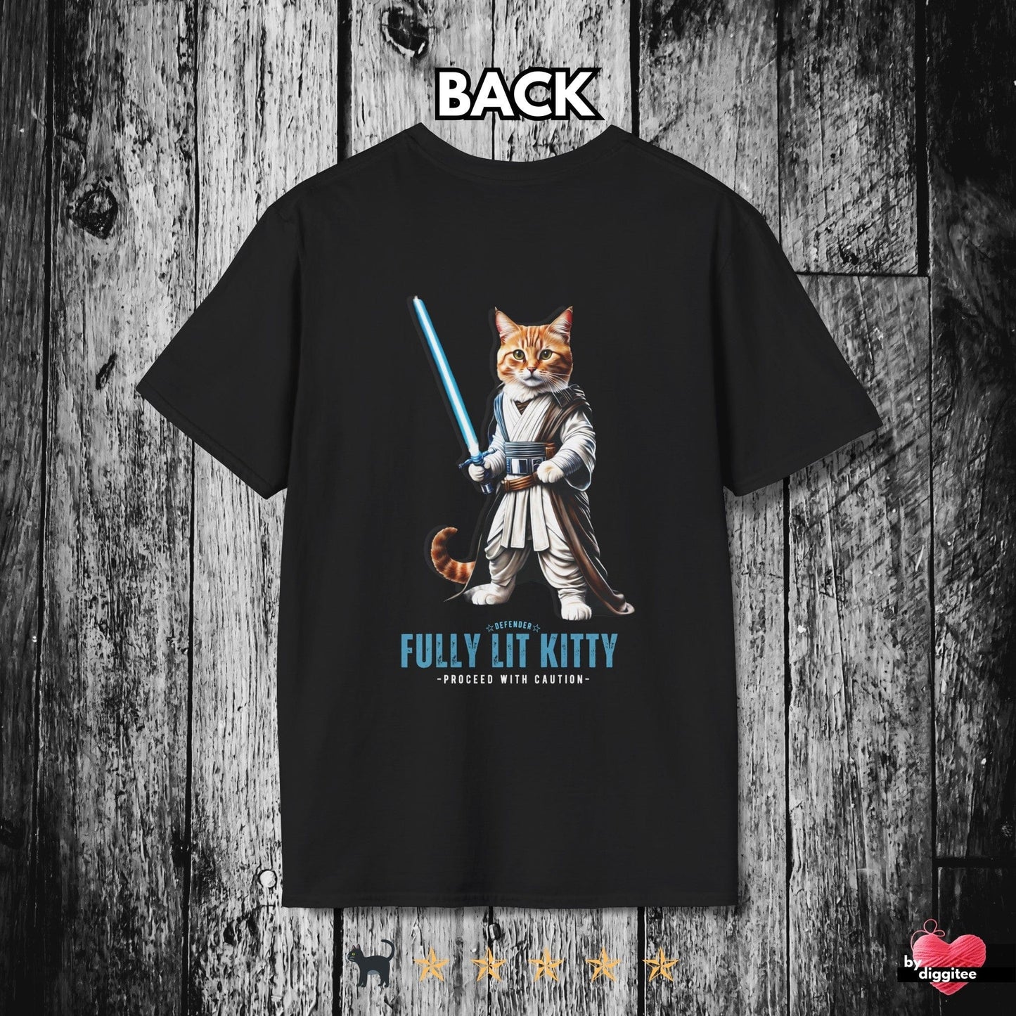 Printify T-Shirt Black / XS JEDI CAT II ๐ BACK Print