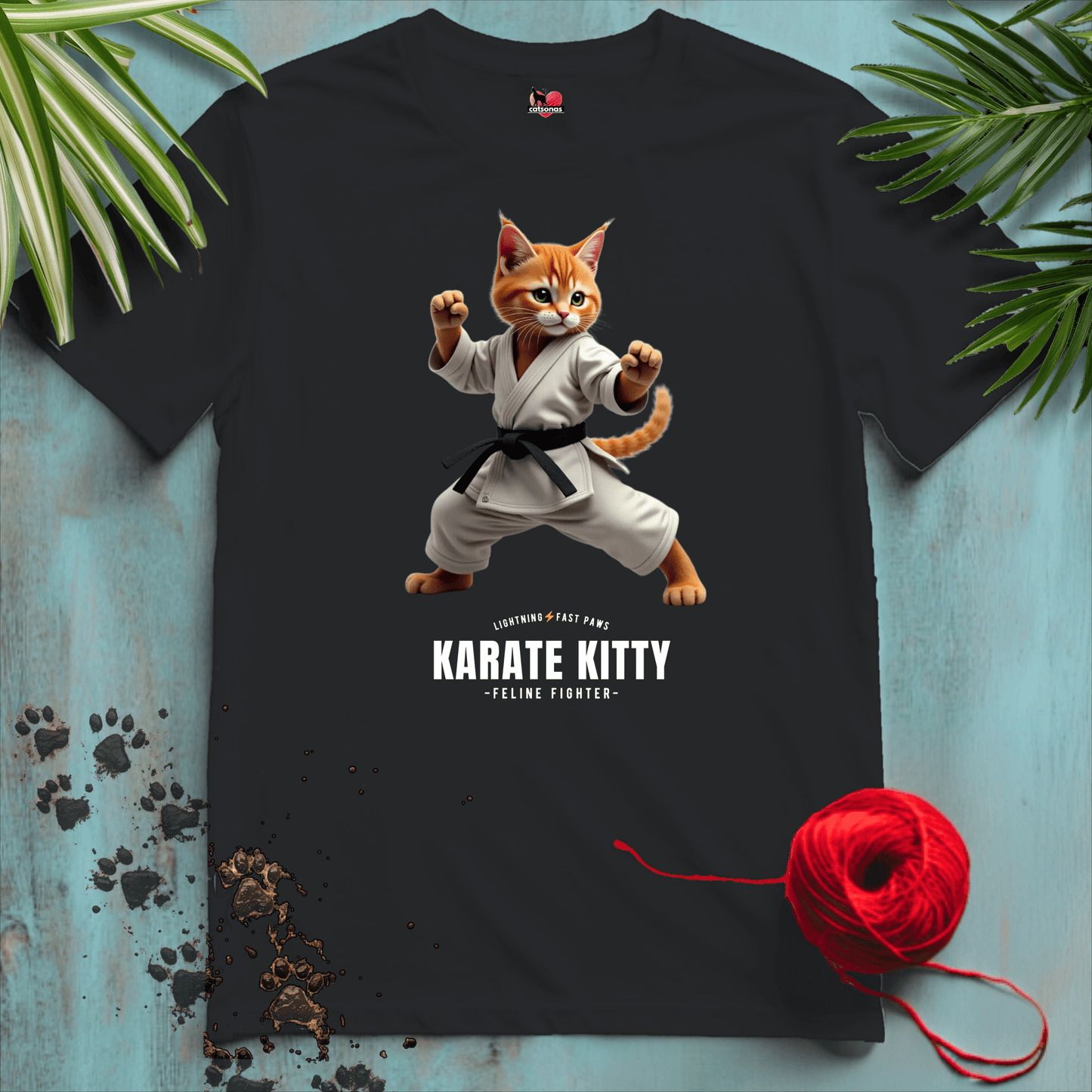Printify T-Shirt Black / XS KARATE🥋KITTY T-shirt