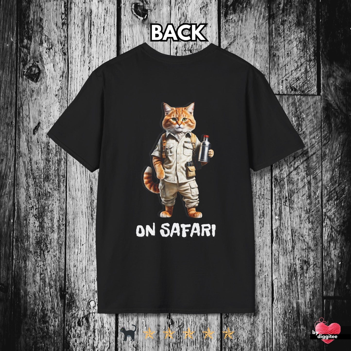 Printify T-Shirt Black / XS ON SAFARI 🐒 BACK Print