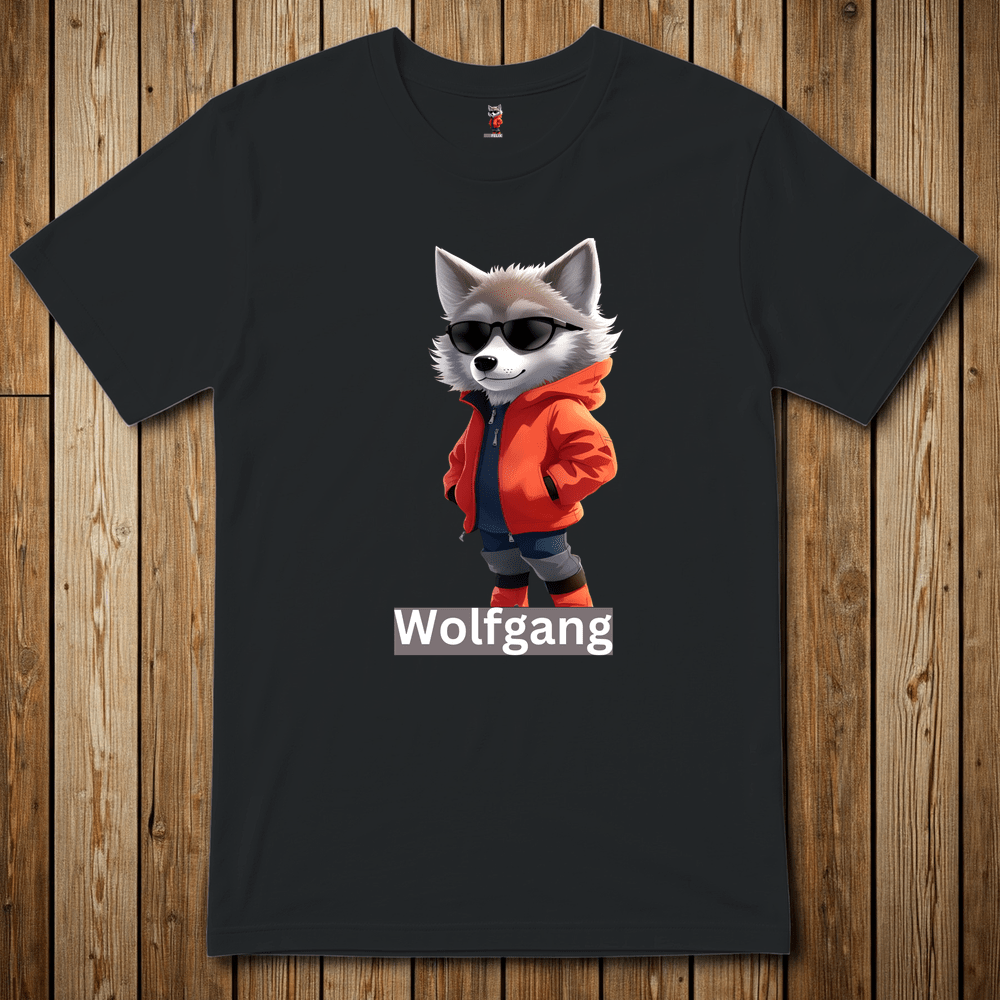 Printify T-Shirt Black / XS Wolfgang The Cat