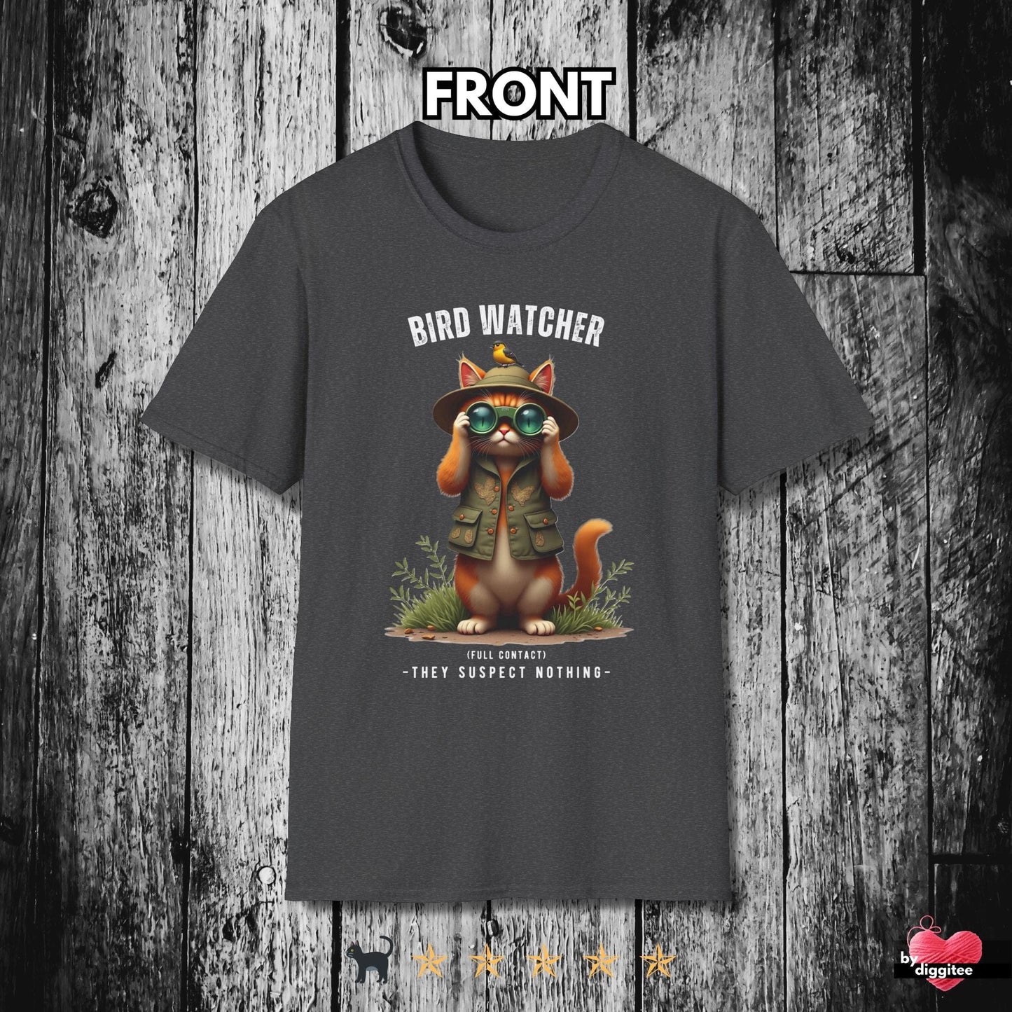 Printify T-Shirt Dark Heather / S Bird Watcher II 🐦⬛ T-Shirt