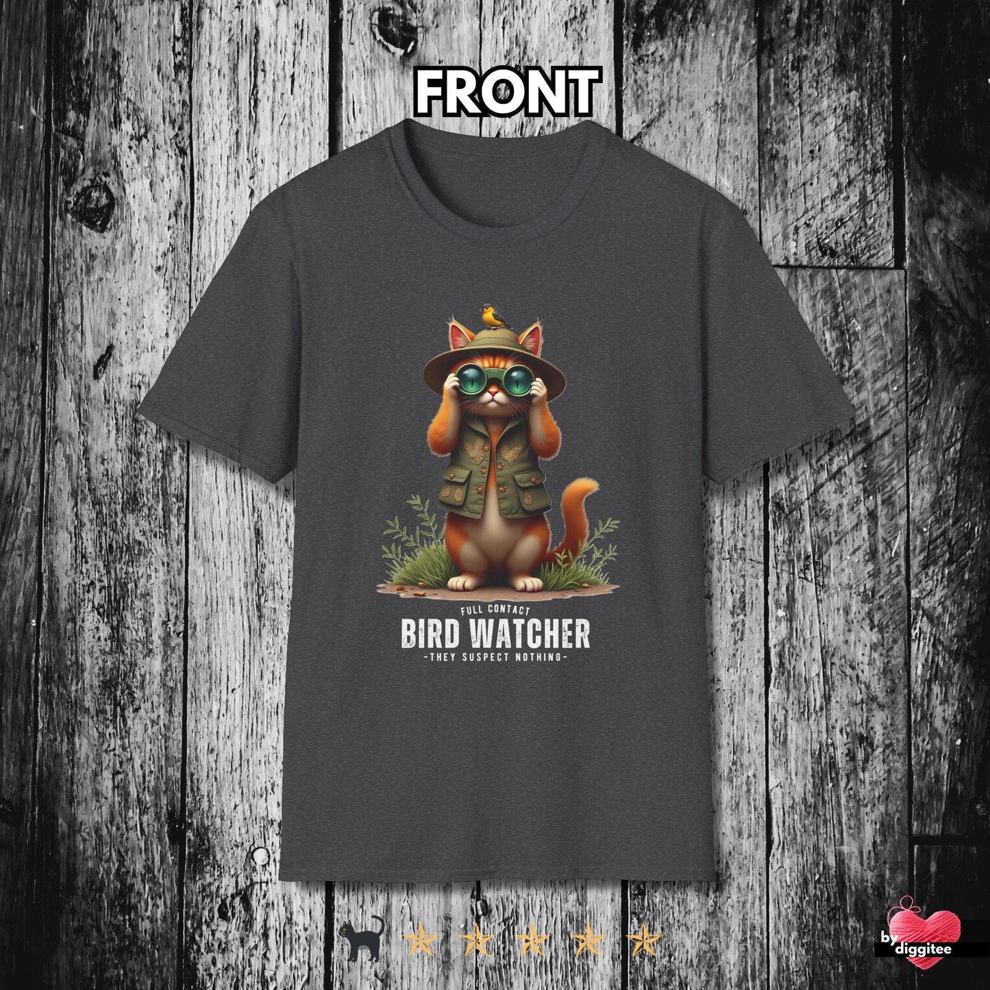 Printify T-Shirt Dark Heather / S Bird Watcher 🐦⬛ T-Shirt