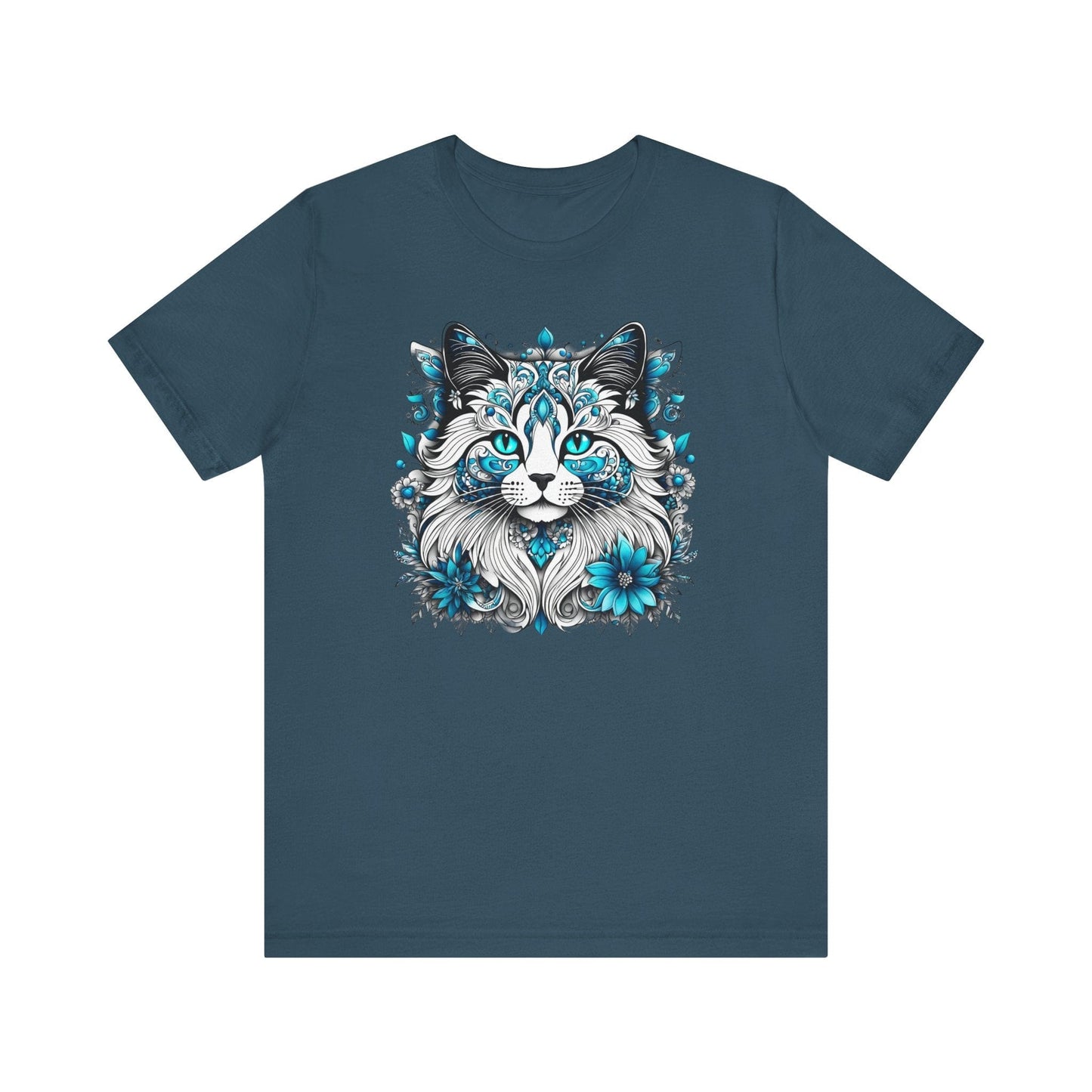 Printify T-Shirt Deep Teal / XS Our Lynn's Blue Eye Cat Art Shirt
