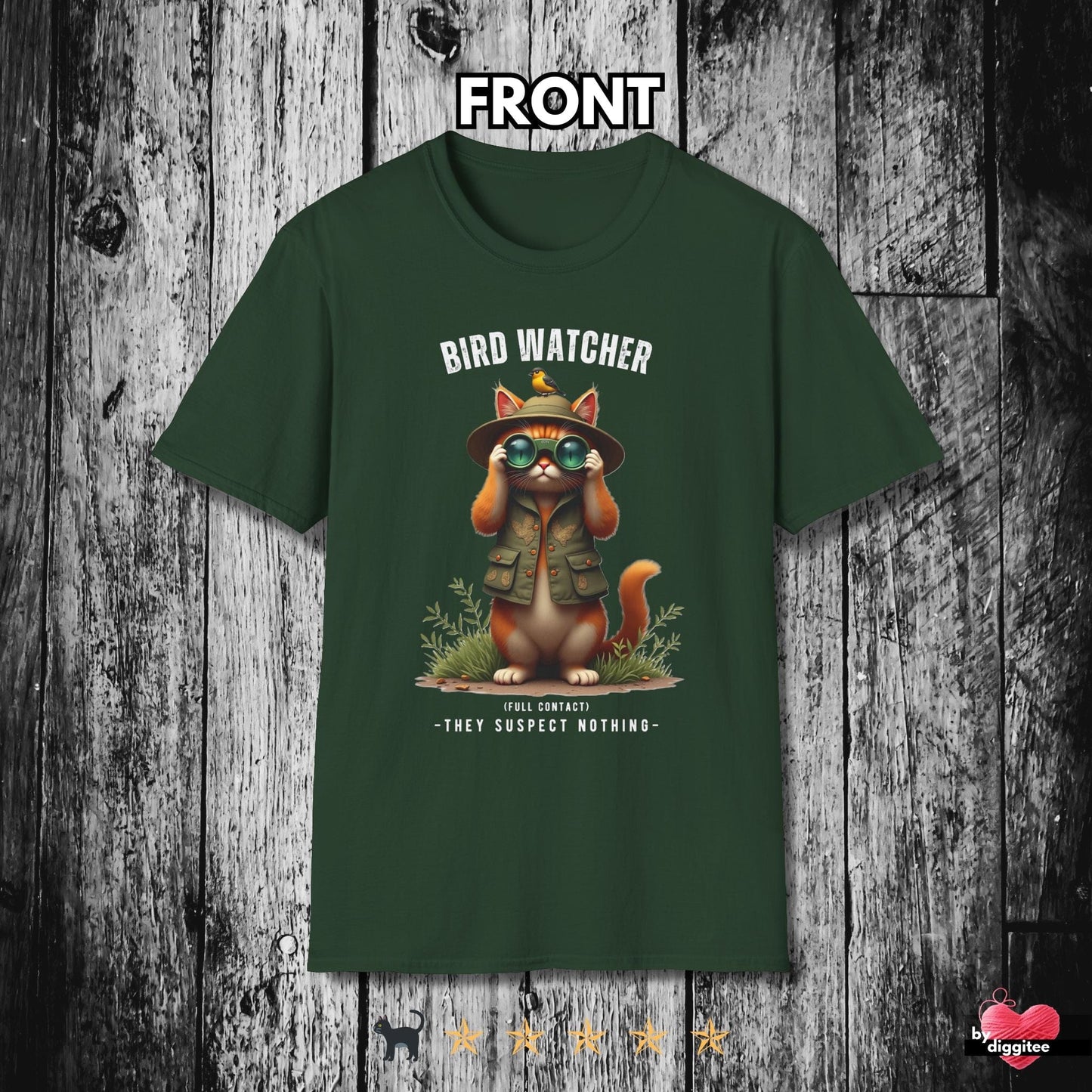 Printify T-Shirt Forest Green / S Bird Watcher II 🐦⬛ T-Shirt