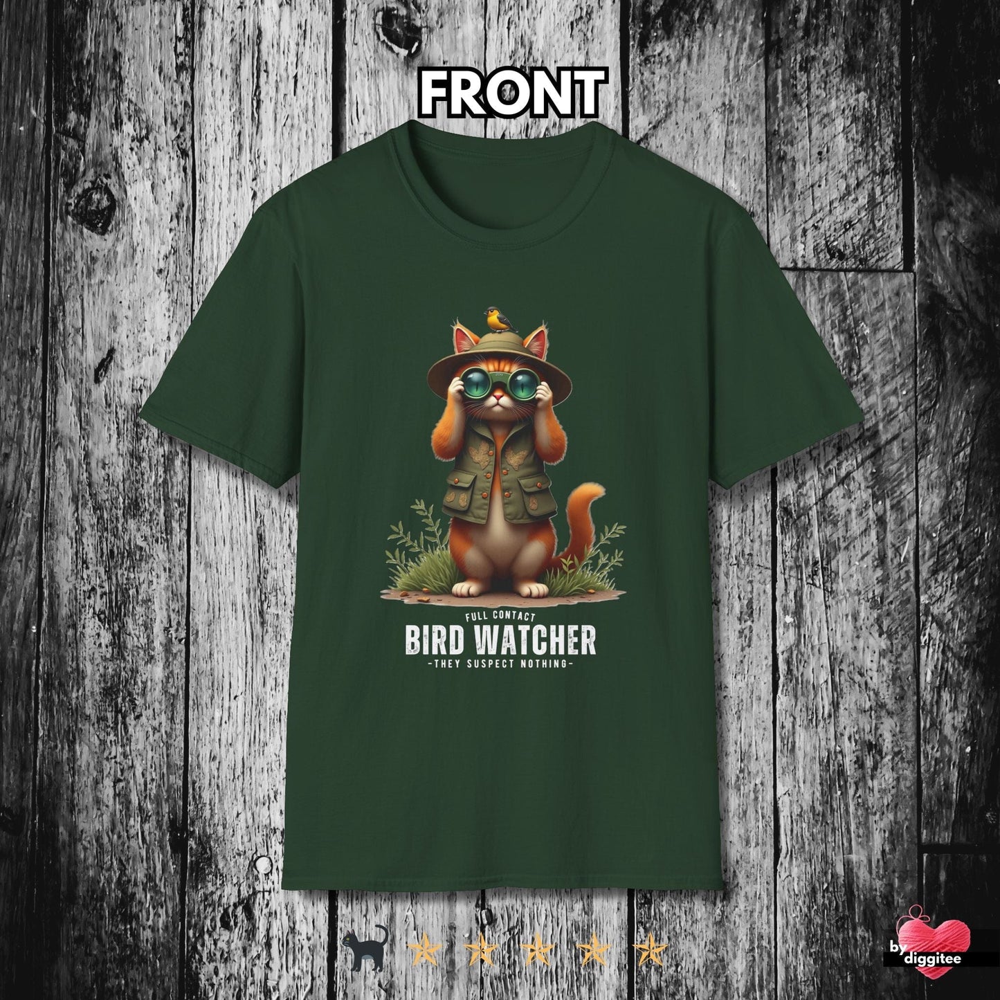 Printify T-Shirt Forest Green / S Bird Watcher 🐦⬛ T-Shirt