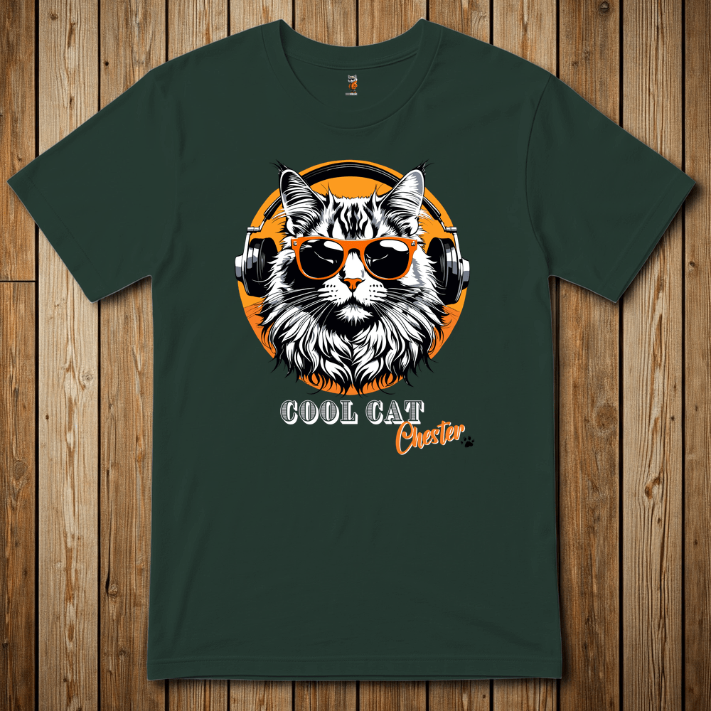 Printify T-Shirt Forest Green / S Chester The Cool Cat
