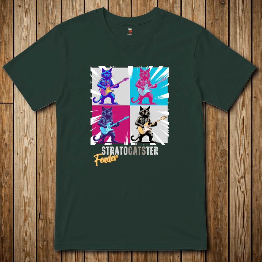 Printify T-Shirt Forest Green / S Strat Cats Felix The Cat