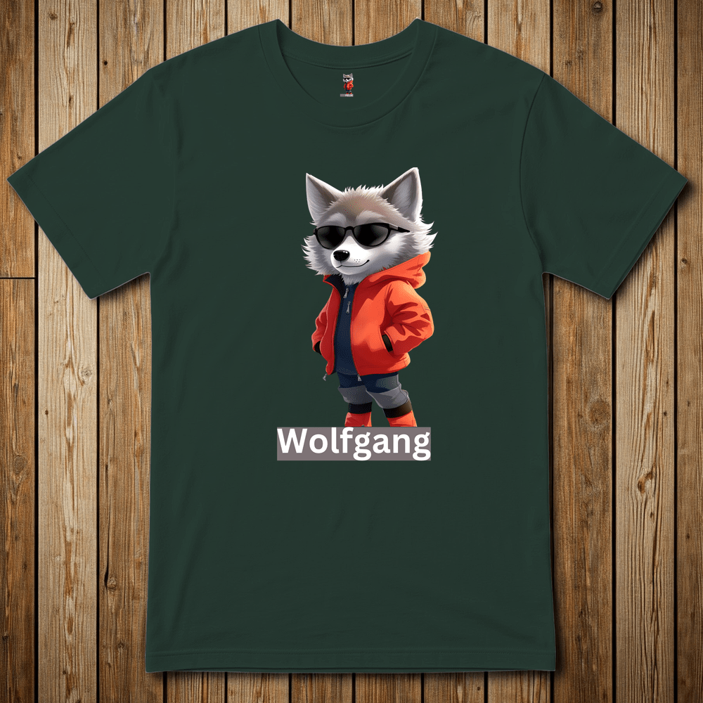 Printify T-Shirt Forest Green / S Wolfgang The Cat