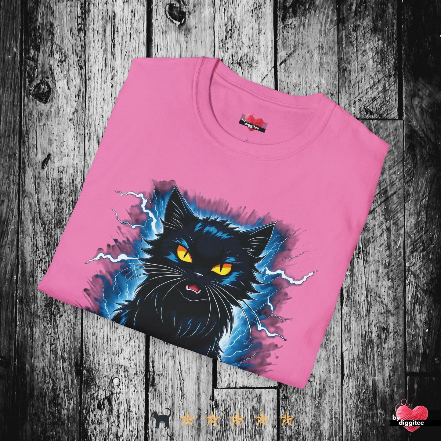 Printify T-Shirt Funny CATS ๐โโฌ 1 LIFE LEFT