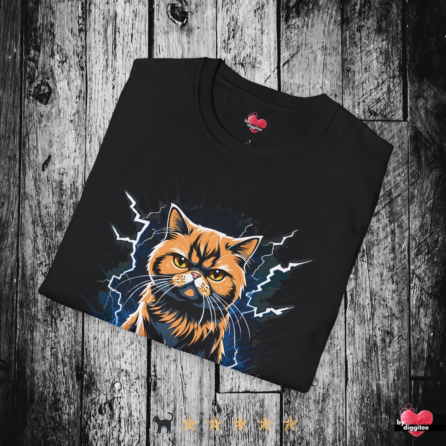 Printify T-Shirt Funny CATS ๐โโฌ 1 LIFE LEFT