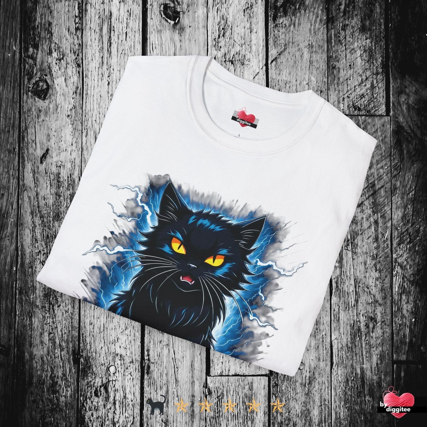 Printify T-Shirt Funny CATS ๐โโฌ 1 LIFE LEFT