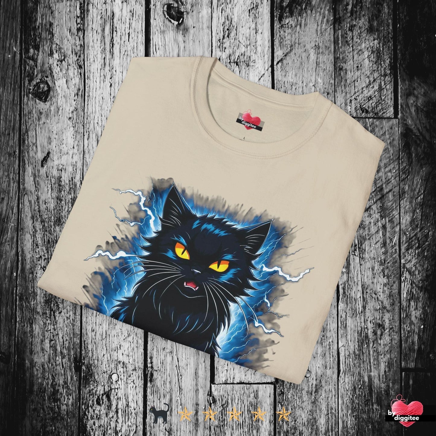 Printify T-Shirt Funny CATS ๐โโฌ 1 LIFE LEFT