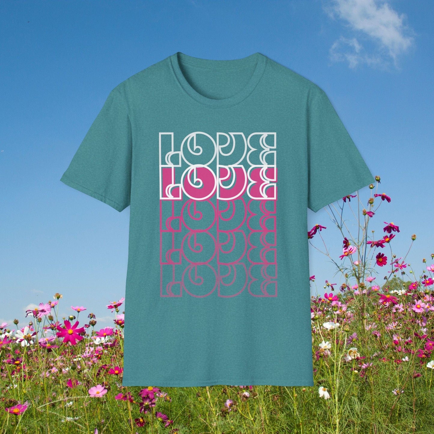 Printify T-Shirt Heather Galapagos Blue / S Back-Alley FINDS 😻 Just LOVE