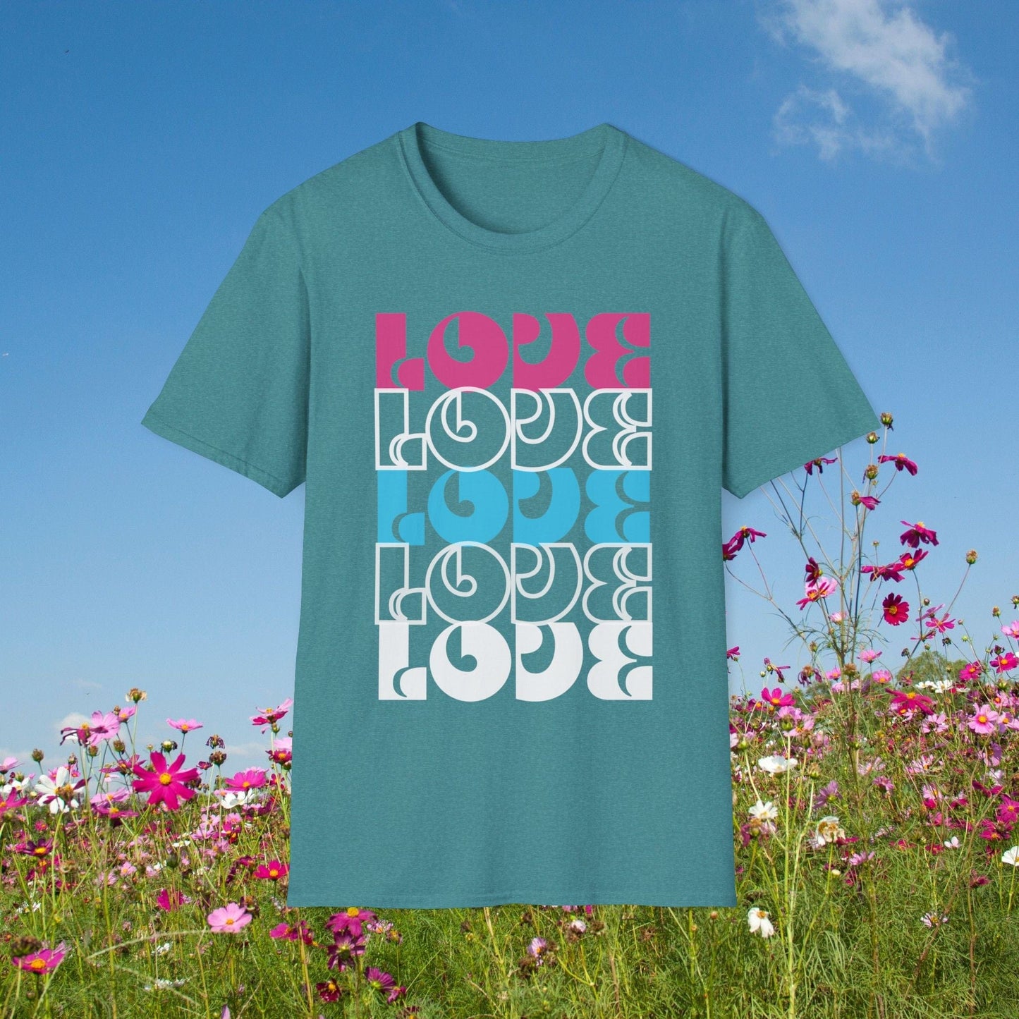 Printify T-Shirt Heather Galapagos Blue / S Back-Alley FINDS 😻 Just LOVE II