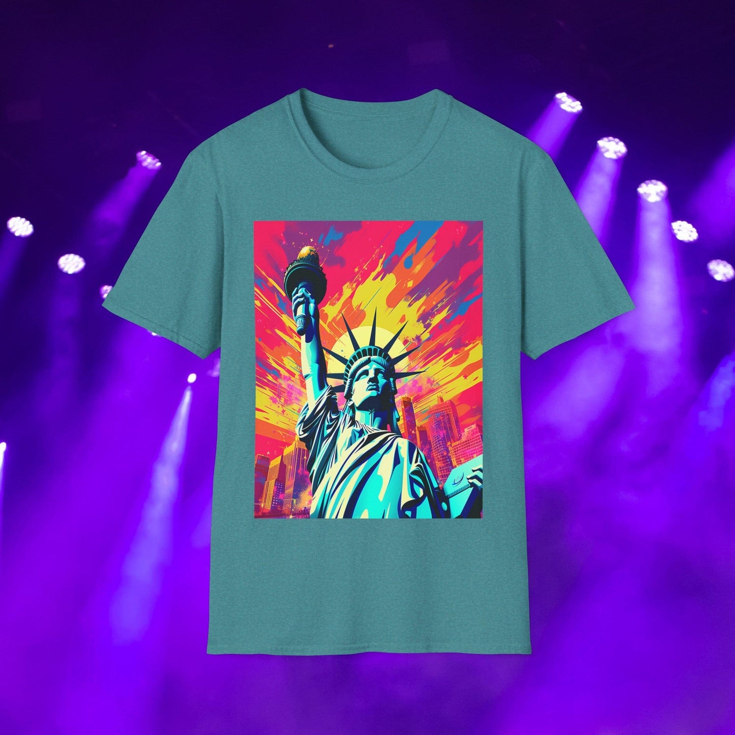 Printify T-Shirt Heather Galapagos Blue / S Back-Alley FINDS 😻 Liberty's SKY