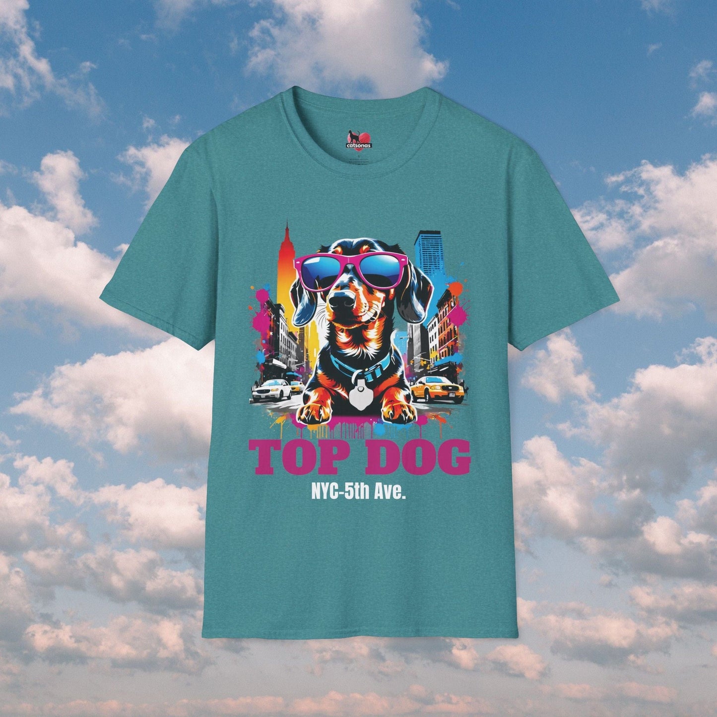Printify T-Shirt Heather Galapagos Blue / S Back-Alley FINDS ๐ถ Top DOG