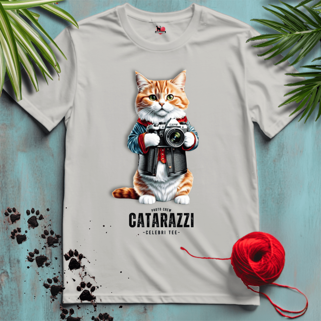 Printify T-Shirt Ice Grey / S CATARAZZI ๐ธ PHOTOGRAPHY-CAT | Artsy Cats Collection