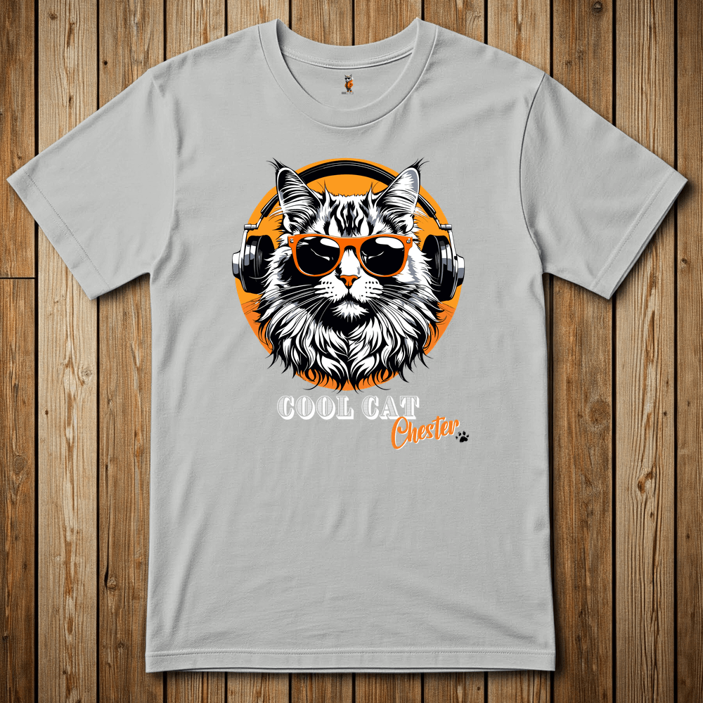 Printify T-Shirt Ice Grey / S Chester The Cool Cat