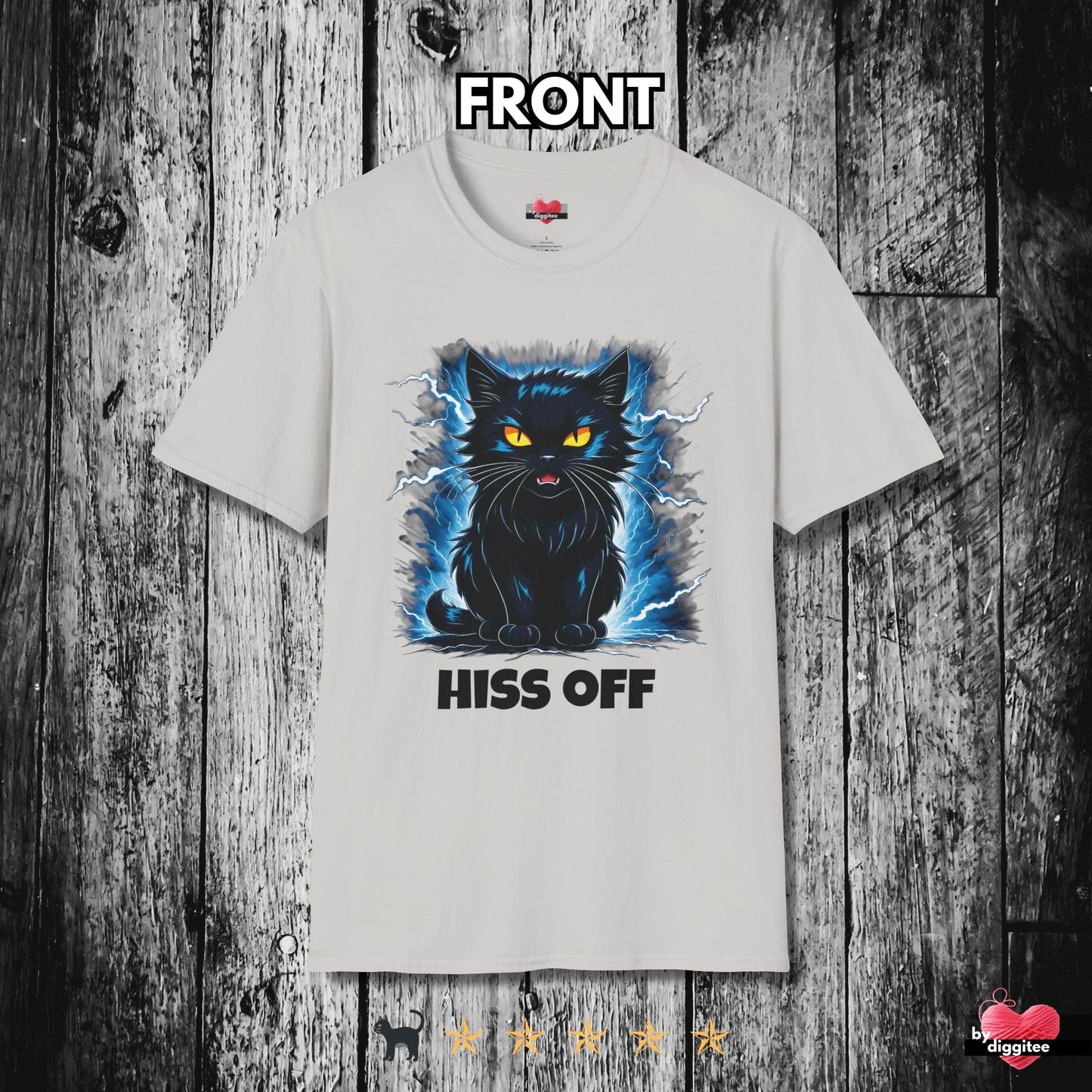 Printify T-Shirt Ice Grey / S Funny CATS ๐โโฌ HISSY CAT