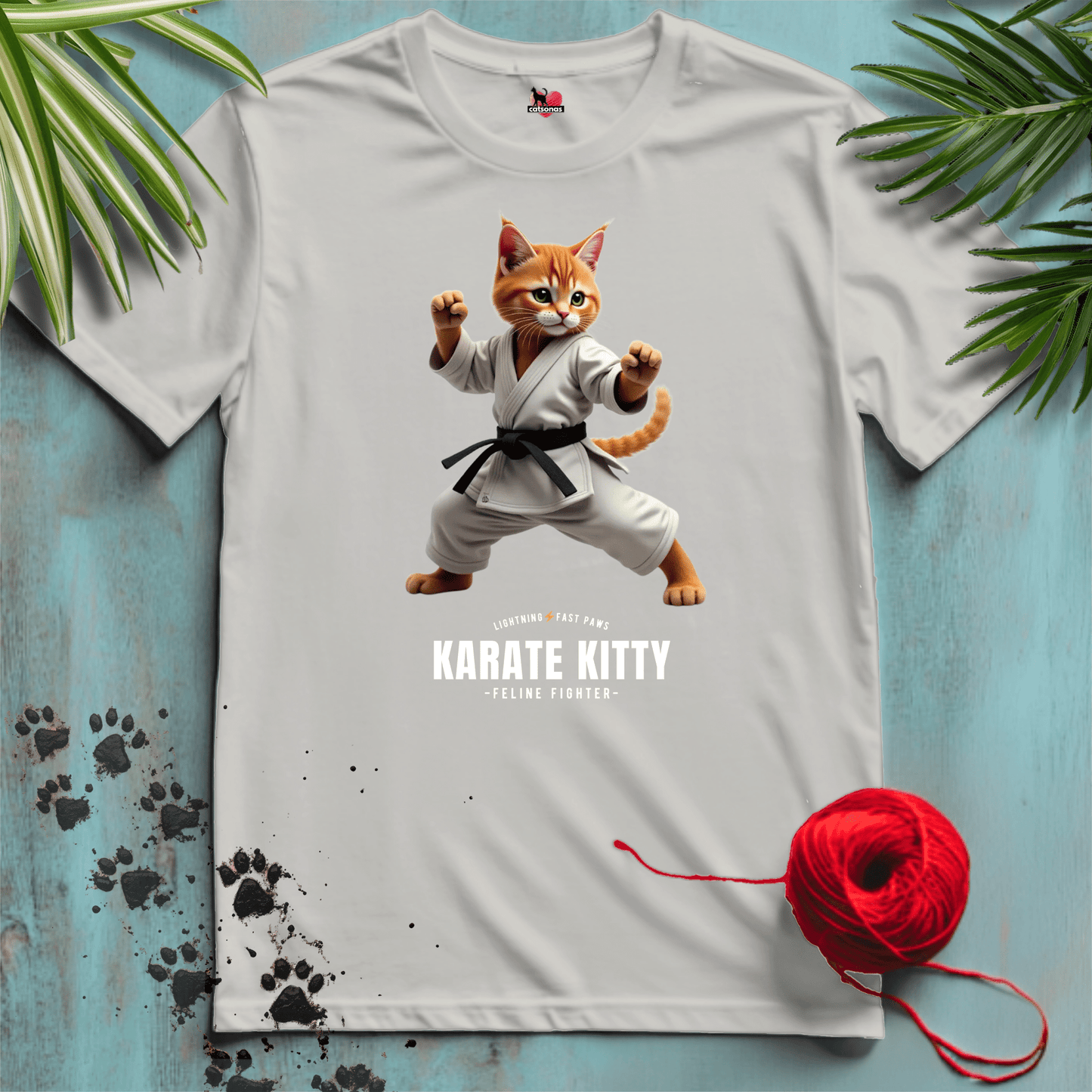 Printify T-Shirt Ice Grey / S KARATE🥋KITTY T-shirt