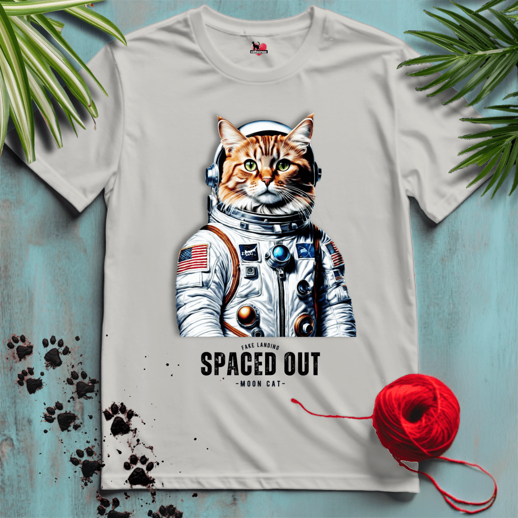 Printify T-Shirt Ice Grey / XL ASTRO-CAT 🚀 SPACED-OUT | Funny Cats Collection