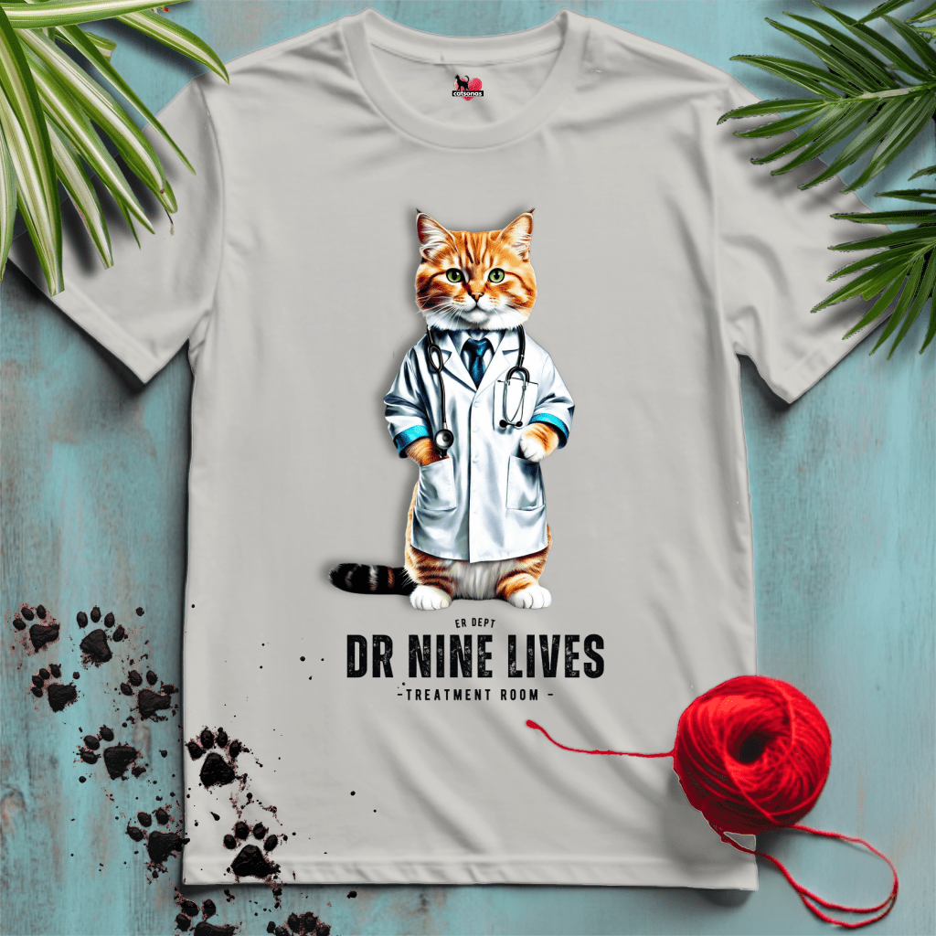 Printify T-Shirt Ice Grey / XL DR-NINE-LIVES 🚑 OPERATIONS | Healthcare Cats Collection