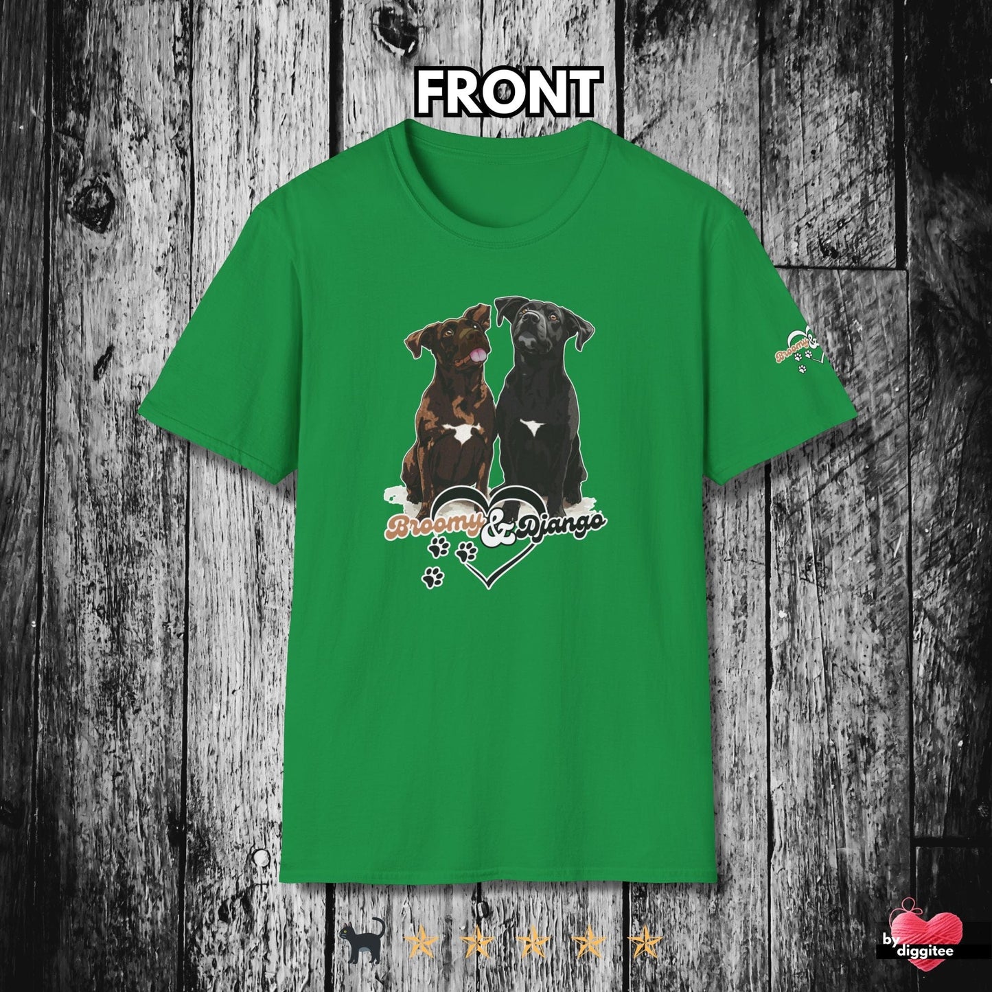 Printify T-Shirt Irish Green / S Broomy & Django | Best Dogs Ever